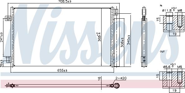 Nissens 941014 - Конденсатор, кондиціонер autocars.com.ua