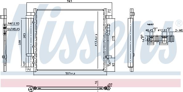 NISSENS 941016 - Конденсатор, кондиціонер autocars.com.ua