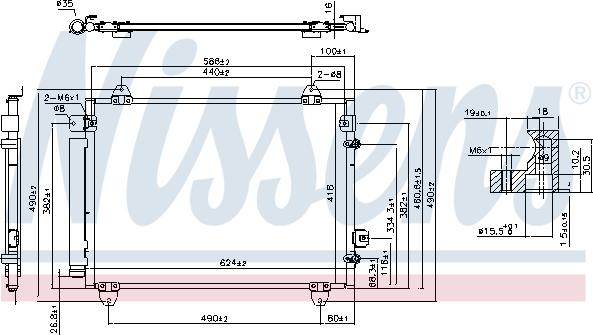 Nissens 941030 - Конденсатор, кондиціонер autocars.com.ua