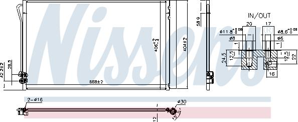 Nissens 941054 - Конденсатор, кондиціонер autocars.com.ua