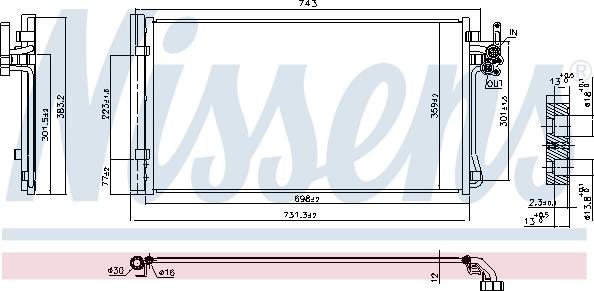 Nissens 941175 - Конденсатор, кондиціонер autocars.com.ua