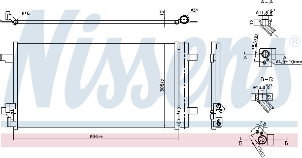 Nissens 941193 - Конденсатор, кондиціонер autocars.com.ua