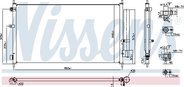 Nissens 941233 - Конденсатор, кондиціонер autocars.com.ua