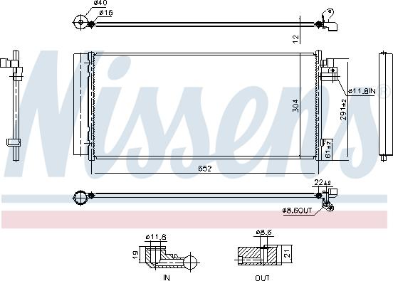 Nissens 941242 - Конденсатор кондиционера avtokuzovplus.com.ua