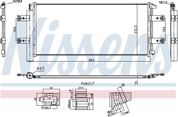 Nissens 941254 - Конденсатор, кондиціонер autocars.com.ua