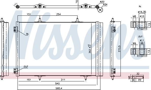 Nissens 941276 - Конденсатор, кондиціонер autocars.com.ua