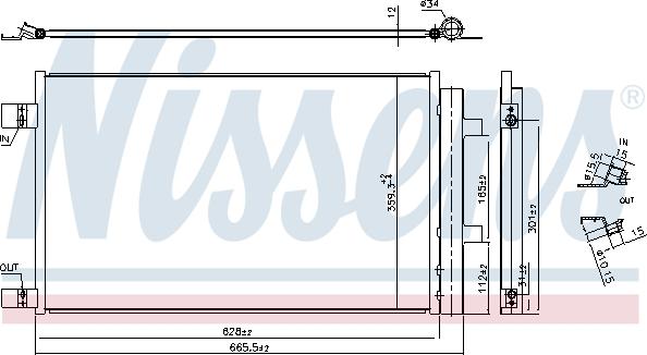 Nissens 941284 - Конденсатор, кондиціонер autocars.com.ua