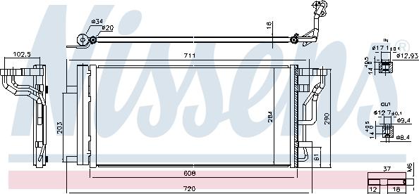 Nissens 941289 - Конденсатор, кондиціонер autocars.com.ua