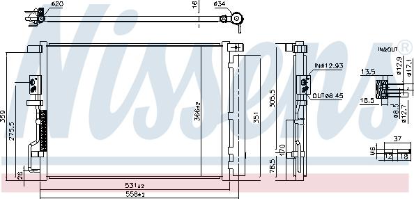 Nissens 941290 - Конденсатор, кондиціонер autocars.com.ua