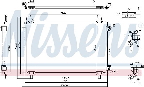 Nissens 941296 - Конденсатор кондиционера avtokuzovplus.com.ua