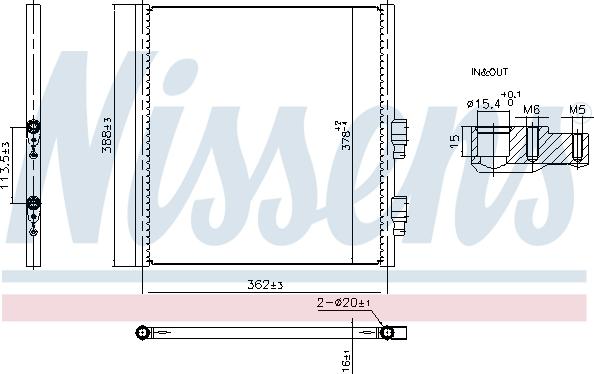 Nissens 941308 - Конденсатор, кондиціонер autocars.com.ua