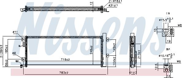 NISSENS 941347 - Конденсатор, кондиціонер autocars.com.ua