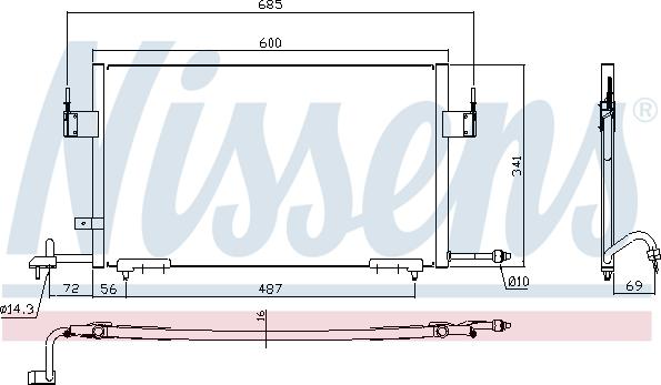 Nissens 94200 - Конденсатор, кондиціонер autocars.com.ua