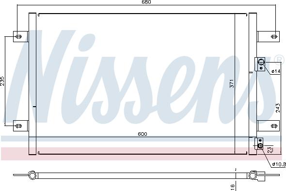 Nissens 94251 - Конденсатор, кондиціонер autocars.com.ua