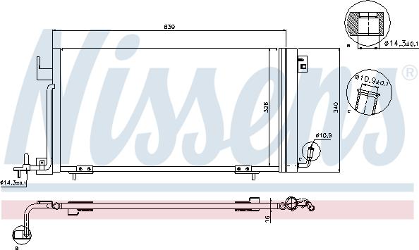 Nissens 94321 - Конденсатор, кондиціонер autocars.com.ua