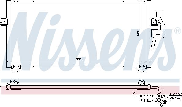 Nissens 94357 - Конденсатор, кондиціонер autocars.com.ua