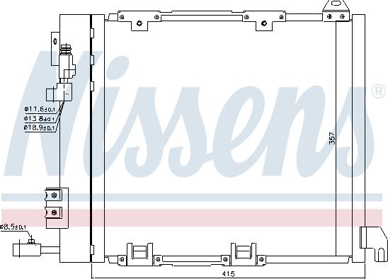 Nissens 94385 - Конденсатор, кондиціонер autocars.com.ua