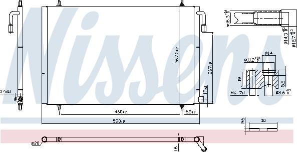 Nissens 94392 - Конденсатор, кондиціонер autocars.com.ua