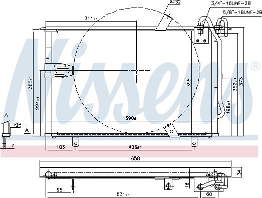 Nissens 94408 - Конденсатор, кондиціонер autocars.com.ua