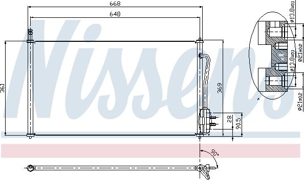 Nissens 94432 - Конденсатор кондиционера avtokuzovplus.com.ua