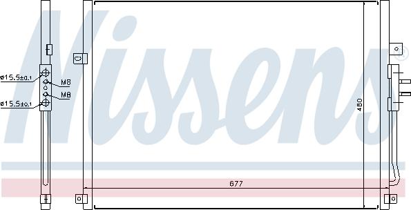 Nissens 94464 - Конденсатор, кондиціонер autocars.com.ua
