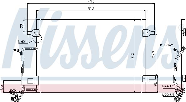 Nissens 94593 - Конденсатор кондиционера avtokuzovplus.com.ua