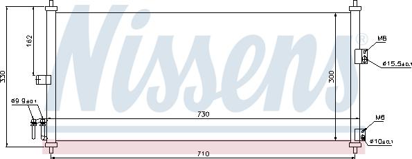 Nissens 94616 - Конденсатор, кондиціонер autocars.com.ua