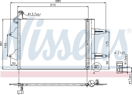 Nissens 94628 - Конденсатор, кондиціонер autocars.com.ua