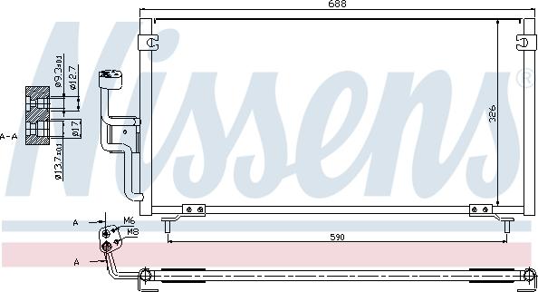 Nissens 94702 - Конденсатор, кондиціонер autocars.com.ua