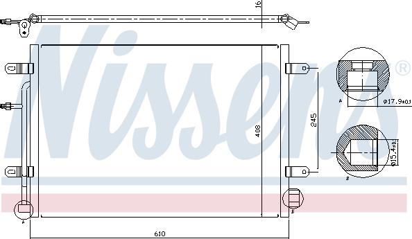 Nissens 94851 - Конденсатор, кондиціонер autocars.com.ua