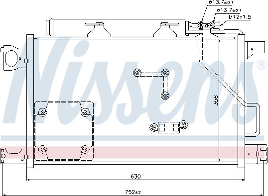 Nissens 94857 - Конденсатор, кондиціонер autocars.com.ua