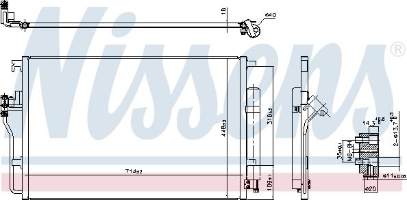 Nissens 94917 - Конденсатор, кондиціонер autocars.com.ua