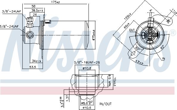 Nissens 95078 - Осушувач, кондиціонер autocars.com.ua