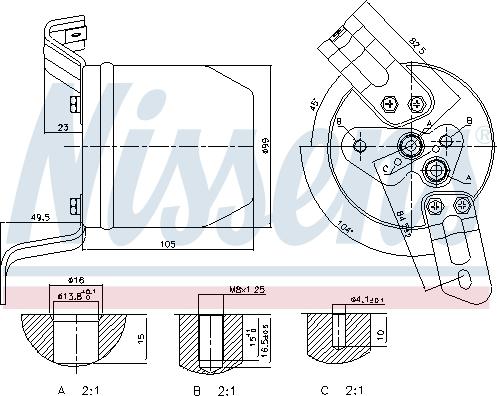 Nissens 95196 - Осушитель, кондиционер autodnr.net