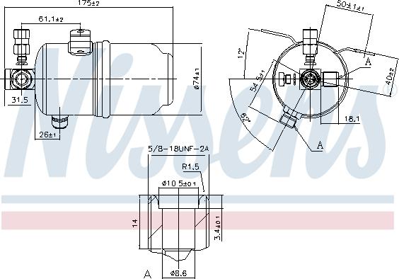 Nissens 95234 - Осушувач, кондиціонер autocars.com.ua