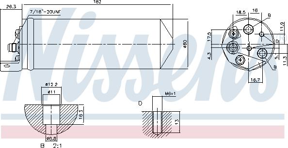 Nissens 95240 - Осушувач, кондиціонер autocars.com.ua