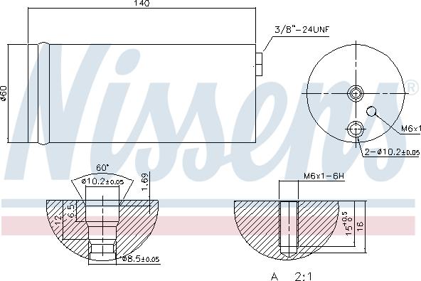 Nissens 95405 - Осушувач, кондиціонер autocars.com.ua