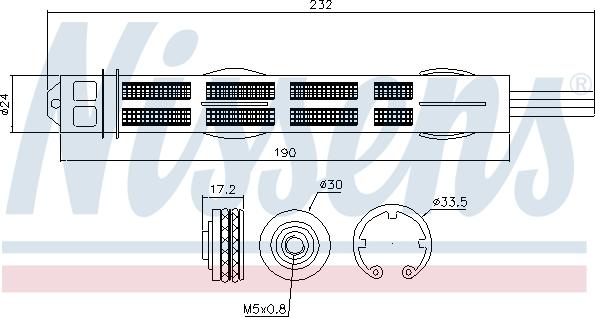 Nissens 95455 - Осушувач кондицiонера autocars.com.ua