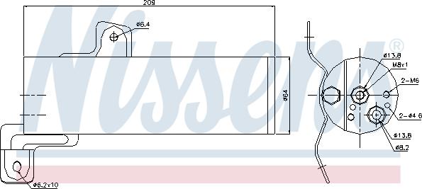 Nissens 95497 - Осушувач, кондиціонер autocars.com.ua