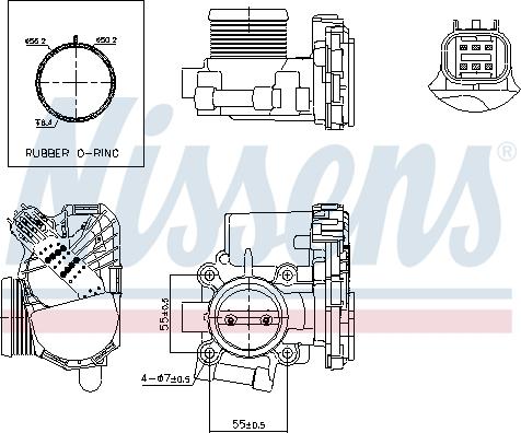 Nissens 955009 - Патрубок дросельної заслінки autocars.com.ua