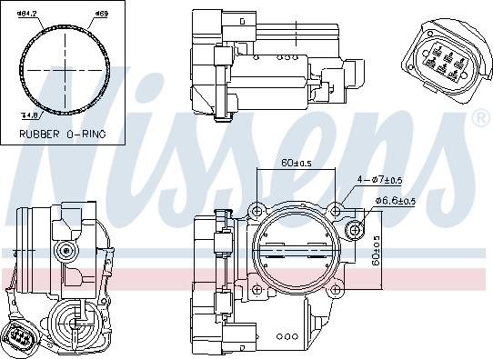 Nissens 955032 - Патрубок дросельної заслінки autocars.com.ua