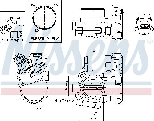 Nissens 955059 - Патрубок дросельної заслінки autocars.com.ua