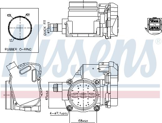 Nissens 955116 - Патрубок дросельної заслінки autocars.com.ua