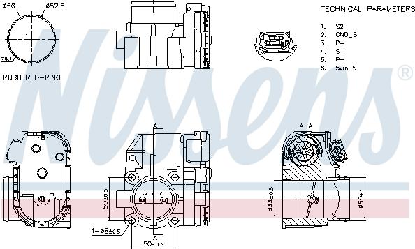 Nissens 955120 - Патрубок дросельної заслінки autocars.com.ua