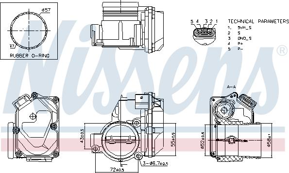 Nissens 955187 - Корпус дроссельной заслонки avtokuzovplus.com.ua