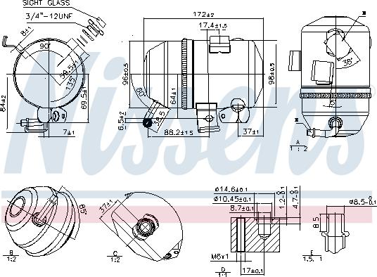 Nissens 95520 - Осушувач, кондиціонер autocars.com.ua