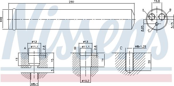 Nissens 95522 - Осушитель, кондиционер avtokuzovplus.com.ua