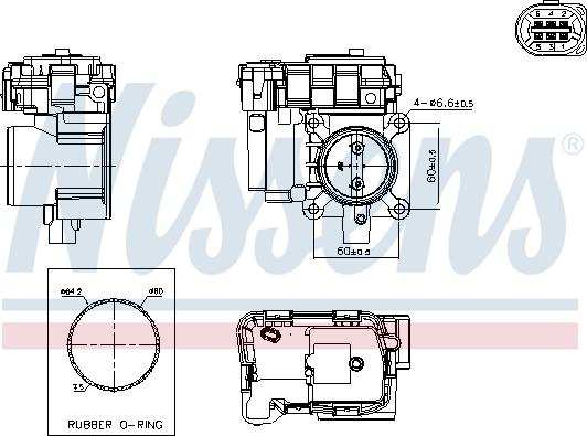 Nissens 955263 - Патрубок дросельної заслінки autocars.com.ua