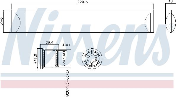 Nissens 95554 - Осушувач, кондиціонер autocars.com.ua