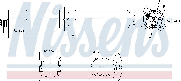 Nissens 95555 - Осушувач, кондиціонер autocars.com.ua